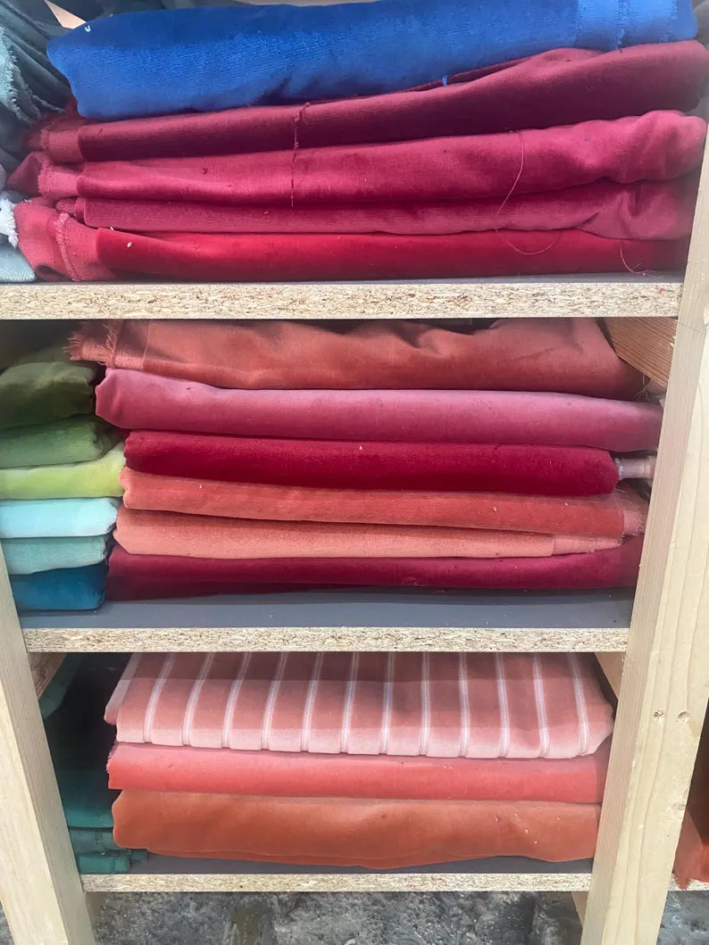 Velvet Fabric: 1 metre pieces in different colours