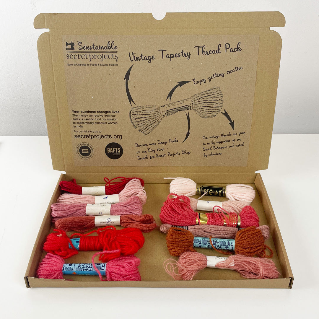 Pinks & Reds Vintage Tapestry Threads Scrap Pack