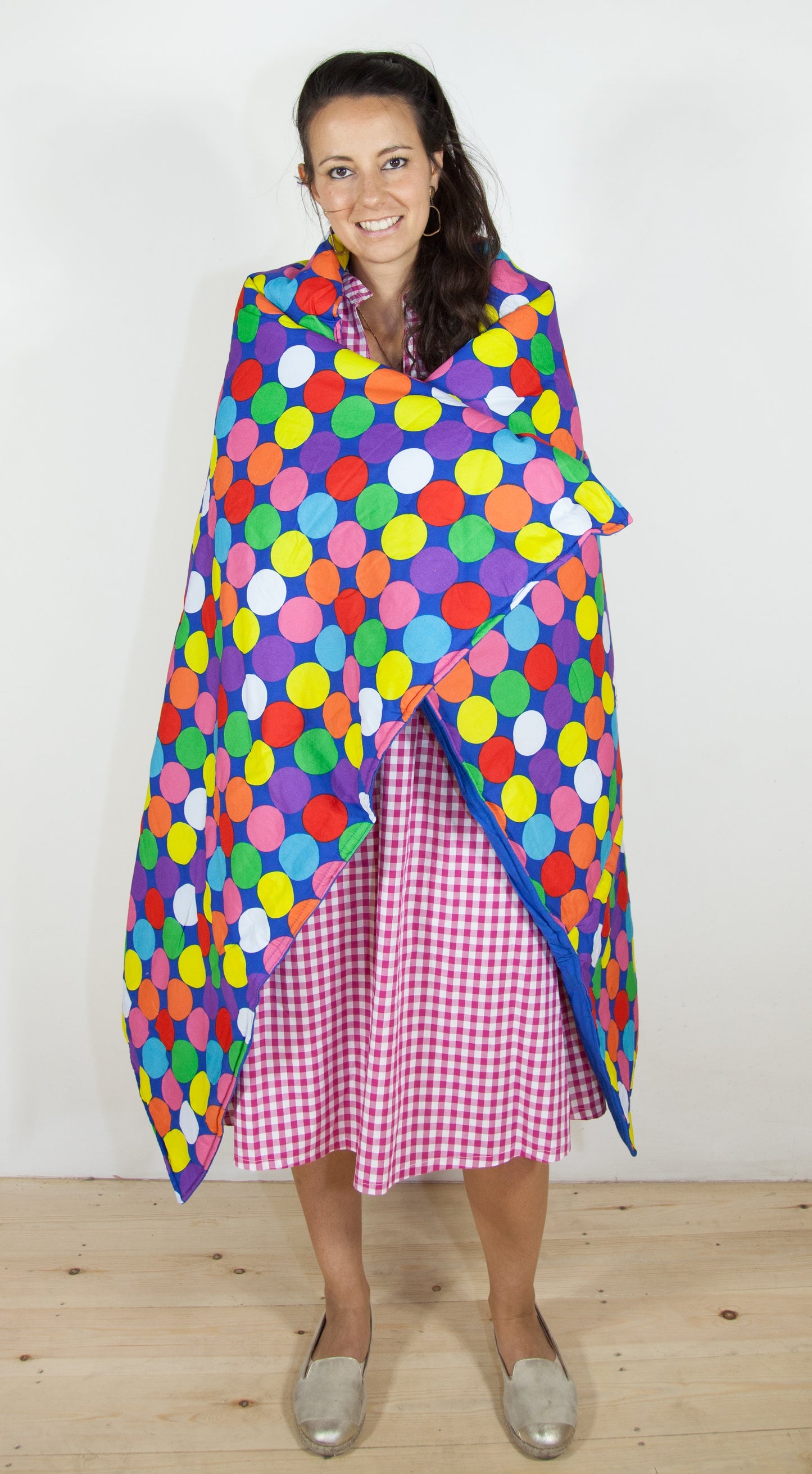 Big Dots Secret Pillow - a pillow that unfolds into a blanket