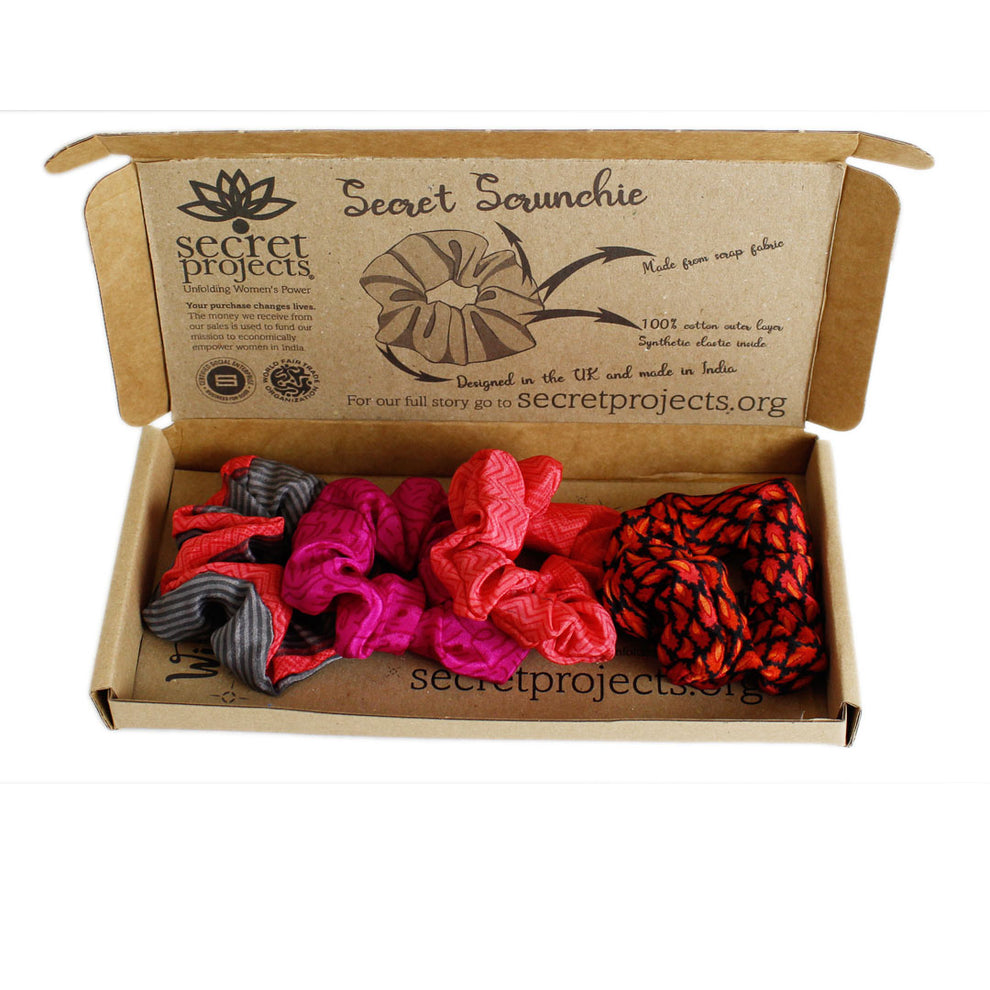Scrunchie Gift Box - 3 Children Sized Scrunchies - The Grey & Pink Box ...
