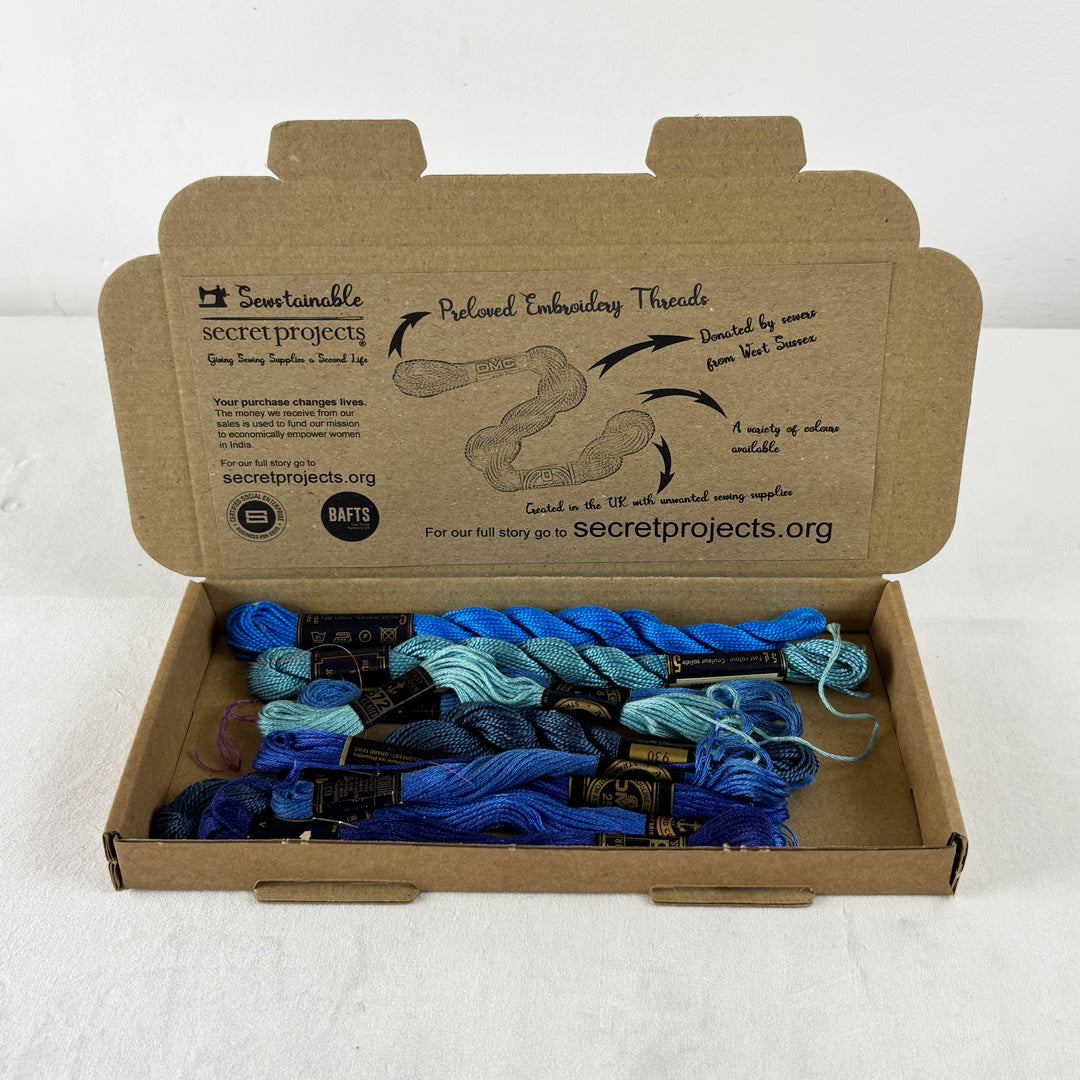 Pre loved Embroidery Threads Pack - Shades of Blue – Secret Projects ...