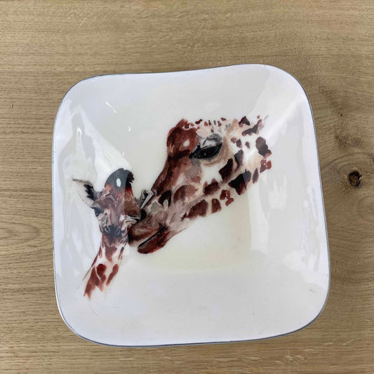 Giraffe Square Bowl by Tilnar Arts, fair trade producer, India
