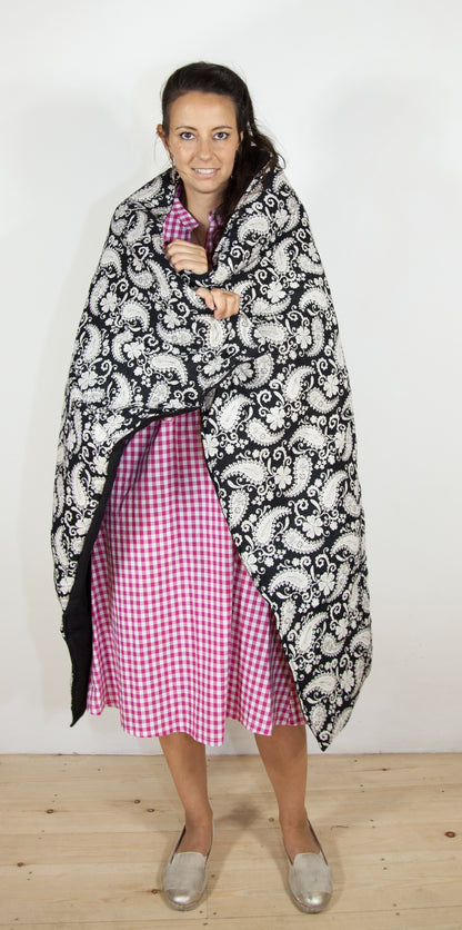 Mexican Flowers Secret Pillow - a pillow that unfolds into a blanket