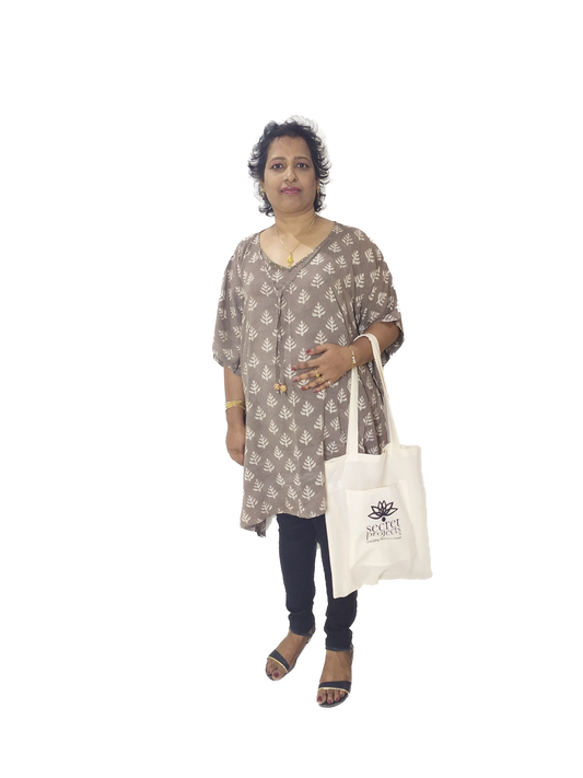 The tree Kimono with tote bag